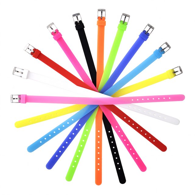 TOPTIE 60 Pcs Bracelet Coulissant en Silicone 8mm Bracelet Réglable Fourniture DIY