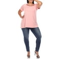 thumbnail image 4 of White Mark Women's Plus Size Crisscross Neck Short Sleeve Top, 4 of 5
