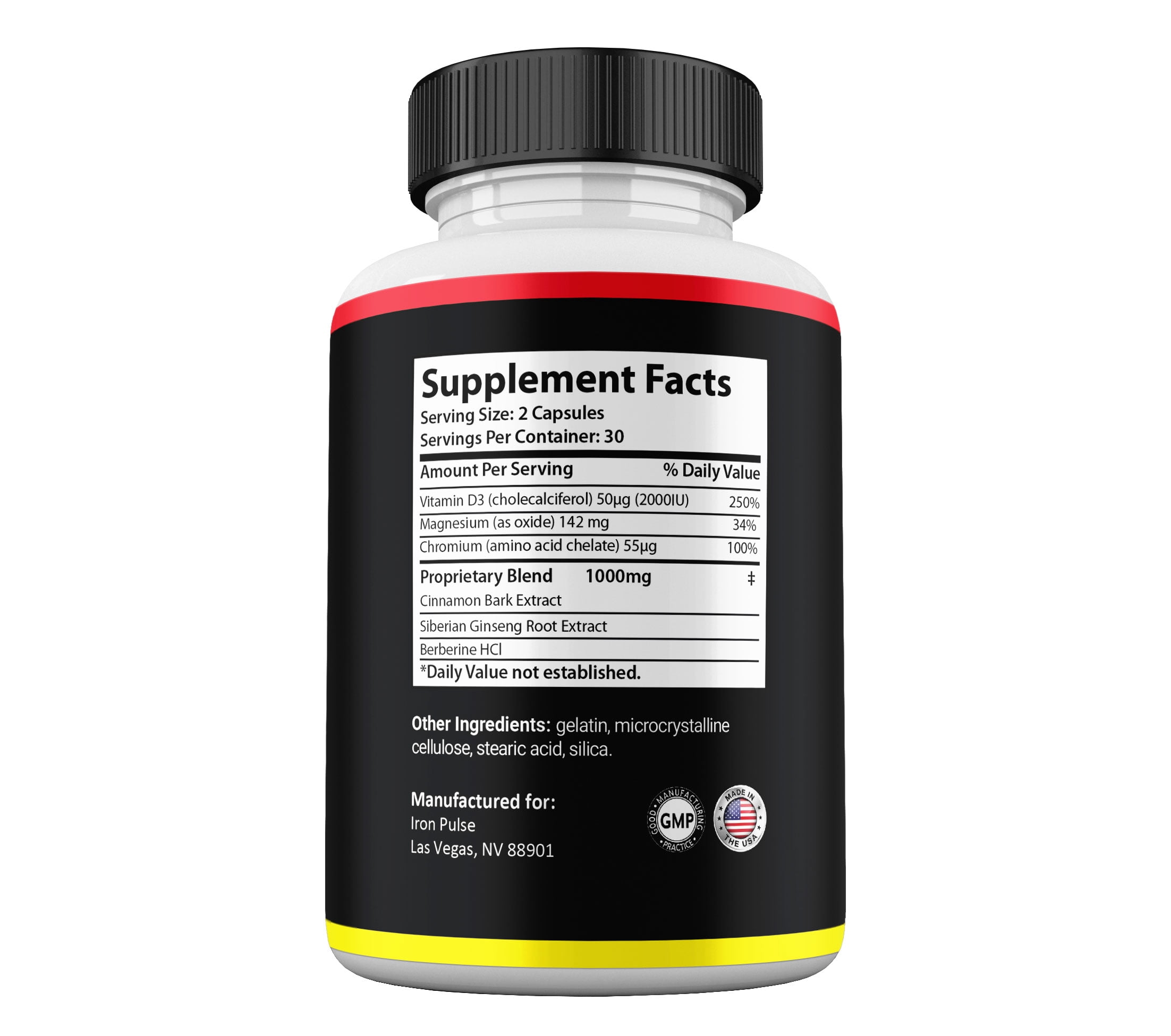 Iron Pulse Supplemement, High Potency Pills, All Natural Formula for Men IronPulse Capsules, 2 Months Supply (2 Pack)