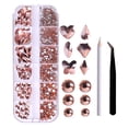thumbnail image 1 of Diamantes de uñas Irfora Juego de herramientas de manicura de diamantes planos de 12 cuadrículas Diamantes en forma especial Lápiz de perforación puntual + Pinzas curvas Decoración de uñas deslumbran Irfora Diamantes de uñas, 1 of 6
