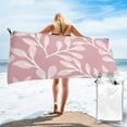 thumbnail image 1 of ZICANCN Microfiber Beach Towels, Pink Leaf Texture Quick Dry Bath Towels 31.5"x63" Inch Oversized for Adults Men Women, 1 of 9
