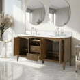 thumbnail image 5 of Vanity Art 60" Bathroom Vanity with Sink, Freestanding Storage Cabinet with Engineered Marble Top, Flip Down Tray, Drawer, and Shelve, 5 of 6