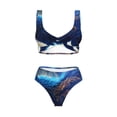 thumbnail image 5 of Honeii Moonlit Blue Wolf Print Women’s Bikini Set,Two Piece Swimsuit Bathing Suits,Stylish High Elasticity Swimwear for Beach and Pool, 5 of 7
