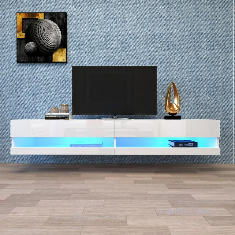 TV Stand with LED Lights Floating TV Stand Wall Mounted Media