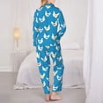 thumbnail image 6 of Goofa Cartoon Chicken Printed Women’s 2 Piece Pajama Set Super,Pajamas Women's Long Sleeve Sleepwear Soft Button Down Loungewear Pjs Lounge Set Nightwear-Large, 6 of 9