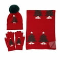 thumbnail image 6 of Quealent Kids Winter Warmer Hat Gloves Scarf Set, Christmas Gift for Toddlers Girls Boys Fleece Lined Pom Pom Beanie Red for Size 3-8 Years, 6 of 8