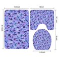 thumbnail image 3 of Purple Butterfly Pattern Bathroom Rugs Sets 3 Piece,Toilet Cover Set,Absorbent Non Slip Bathroom Mats Sets with U-Shaped Contour Rug Toilet Rug Set, 3 of 5