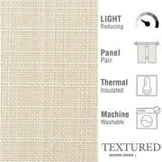 CURTAINKING Linen Textured Curtains 84 inches Beige Bedroom Living Room Window Curtain Set Light Filtering Drapes Grommet Top 2 Panels