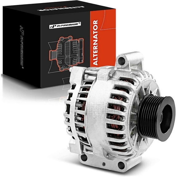 A-Premium Alternator Compatible with Ford F-250 Super Duty, F-350 Super Duty, F-450 Super Duty, F-550 Super Duty 2005-2007, V8 6.0L, 12V 135A Clockwise 8-Groove Pulley, Replace# 5C3T10300BA