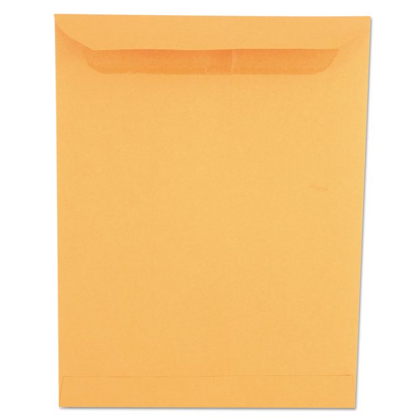 UNIVERSAL Self Stick File Style Envelope 12 1/2 x 9 1/2 Brown 250/Box