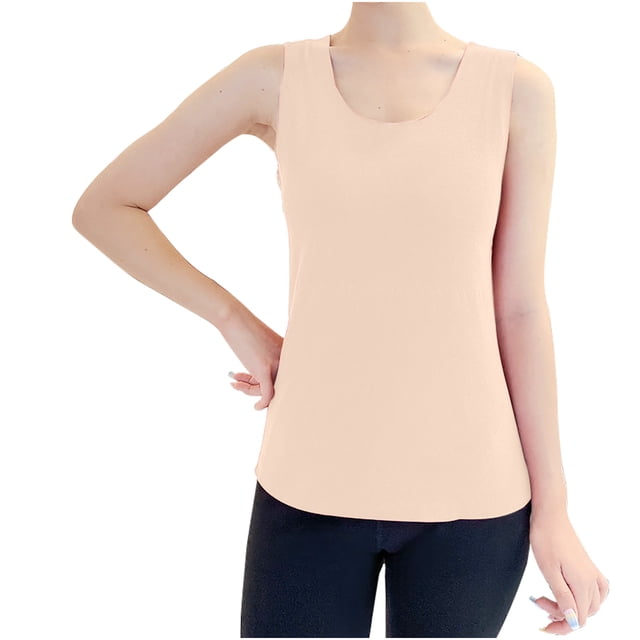 Timegard Débardeurs Grande Taille pour Femmes Col Rond Sans Manches sous-Vêtements Haut Couleur Unie Chemises Confortables