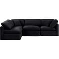 thumbnail image 3 of Meridian Furniture Indulge 129" Velvet L-Shaped Modular Sectional in Black, 3 of 10