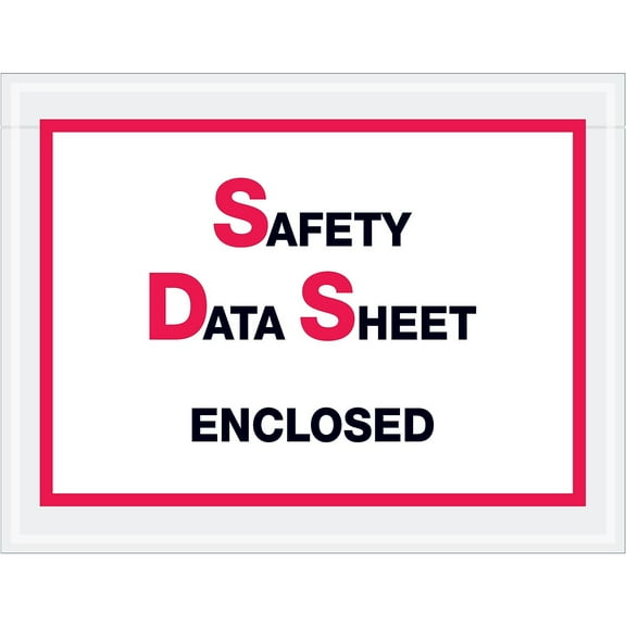 Tape Logic SDS Envelopes "Safety Data Sheet Enclosed" 6 1/2" x 5" Printed Clear 1000/Case PL495