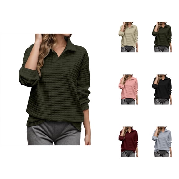 Clothes for Women Women's Solid Sweatshirt Women's Hooded Sweatshirt Winter Knit Pullover Stylish Stand Collar Casual Comfortable Warm Loungewear Tops