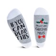 thumbnail image 3 of Men's Women's Christmas Holiday Fun Dress Socks Funny Gifts Cute Novelty Cotton Pale Grey, 3 of 6
