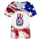 thumbnail image 2 of Blusas para las Mujeres Casual Cuello en V Manga Corta Impresa, 95% Poliéster 5% Spandex Camiseta Top para el Día a Día, Fiesta Y Ropa de Trabajo, 2 of 5