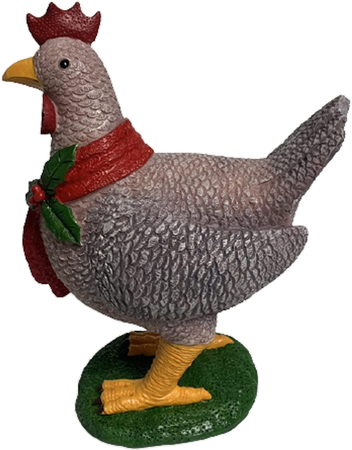 Christmas LightUp Chicken with Scarf Holiday Decoration Outdoor Decor, Solar Powered with 50