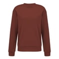 thumbnail image 2 of Brown Womens Tops Women's Fashionable Casual Solid Color Pullover Sweatshirt Long Sleeved SweatShirts for Women, 2 of 5