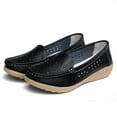thumbnail image 4 of Spring Summer Women's Casual Hollow Loafers Slip On Leather Shoes Lightweight Casual Walking Shoes Female Moccasins Classic Penny Loafer Flats Boat Shoes, 4 of 7