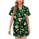 thumbnail image 1 of Blusa de Manga Corta Casual Turndown Botón Impresión Y Pantalones Cortos para las Mujeres, Verano Conjunto Corto para el Uso Diario Al Aire Libre, 1 of 6