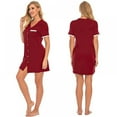 thumbnail image 5 of HULKLIFE Ladies Solid Color Nightdress Short-sleeved Pajamas Casual Home Wear, 5 of 5