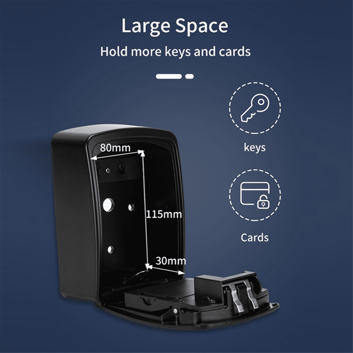 TUYA Smart Key Box Bluetooth Storage Lock Box Smart Life App Wall Mount Security Anti-Theft Lockbox-Fingerprint