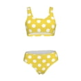 thumbnail image 5 of Kdxio Yellow And White Polka Dot for Womens High Waisted Bikini Top Sports Style Two Piece Bathing Suits, 5 of 5