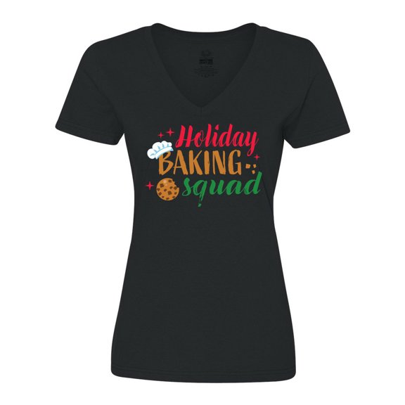 Inktastic Christmas Holiday Baking Squad Women's V-Neck T-Shirt