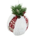 thumbnail image 3 of Northlight Faux Fur and Nordic Print Christmas Ball Ornament - 8", 3 of 8