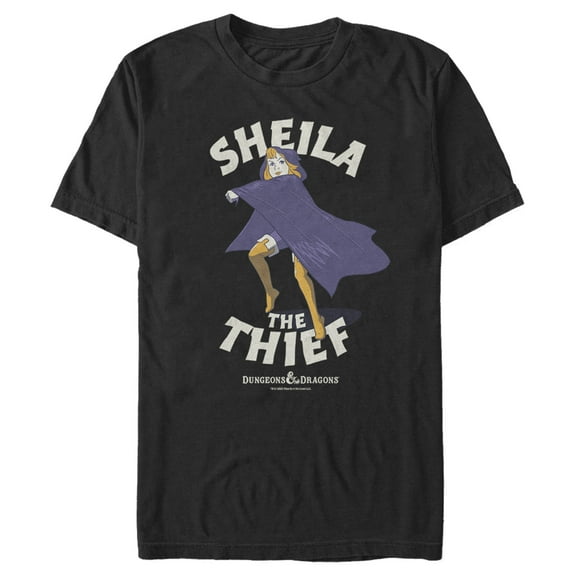 Men's Dungeons & Dragons Sheila the Thief Cartoon Graphic Tee Black X Large
