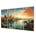 thumbnail image 2 of Designart "Miami Sunshines State Cityscape Radiance II" Florida Wall Art Prints Set, 2 of 5