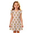 thumbnail image 5 of Yuncity Girls Halloween Dress Crew Neck Ruffle Sleeve Cute Ghost Pumpkin Print Sweet Casual Nightdress Size 4-5 Years Pink, 5 of 5