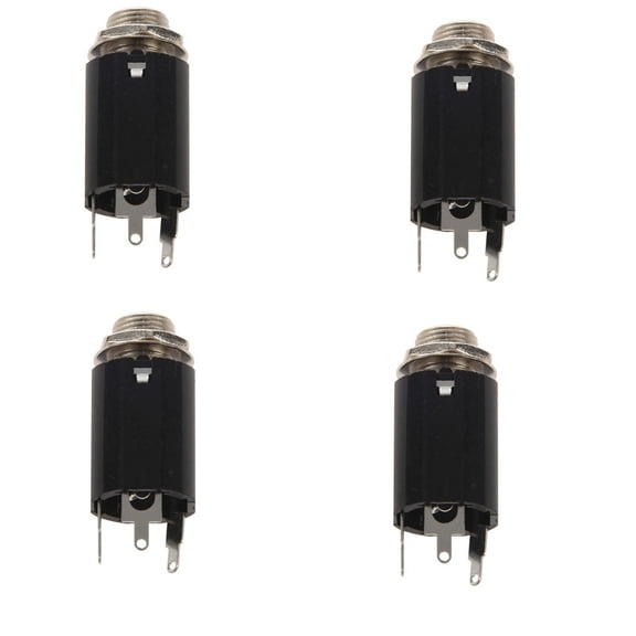 4Pc Black Guitar Endpin Jack 6.35 Input for Any Guitar Eq Pickup Output Guitar Parts & Accessories