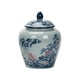 thumbnail image 1 of Jarrón de jengibre de porcelana azul y blanca con arreglo floral esmaltado para decoración de habitación. Pequeño, 1 of 9