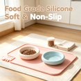 thumbnail image 6 of Silicone Pet Feeding Mat for Dogs and Cats, Non Dog Bowl Mat with Raised Edge Lip, Waterproof Placemat for Floor Carpet, Spill Proof Dishwasher Safe Tray for Pet Food Water 18.7x13.5Inch, 6 of 6