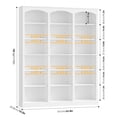thumbnail image 3 of Homfa 18-Cube Bookcase and Bookshelves, 71.2" Triple Width 6 Tier Freestanding Arch Library Cabinet for Home Office Living Room, White Bark Texture, 3 of 8
