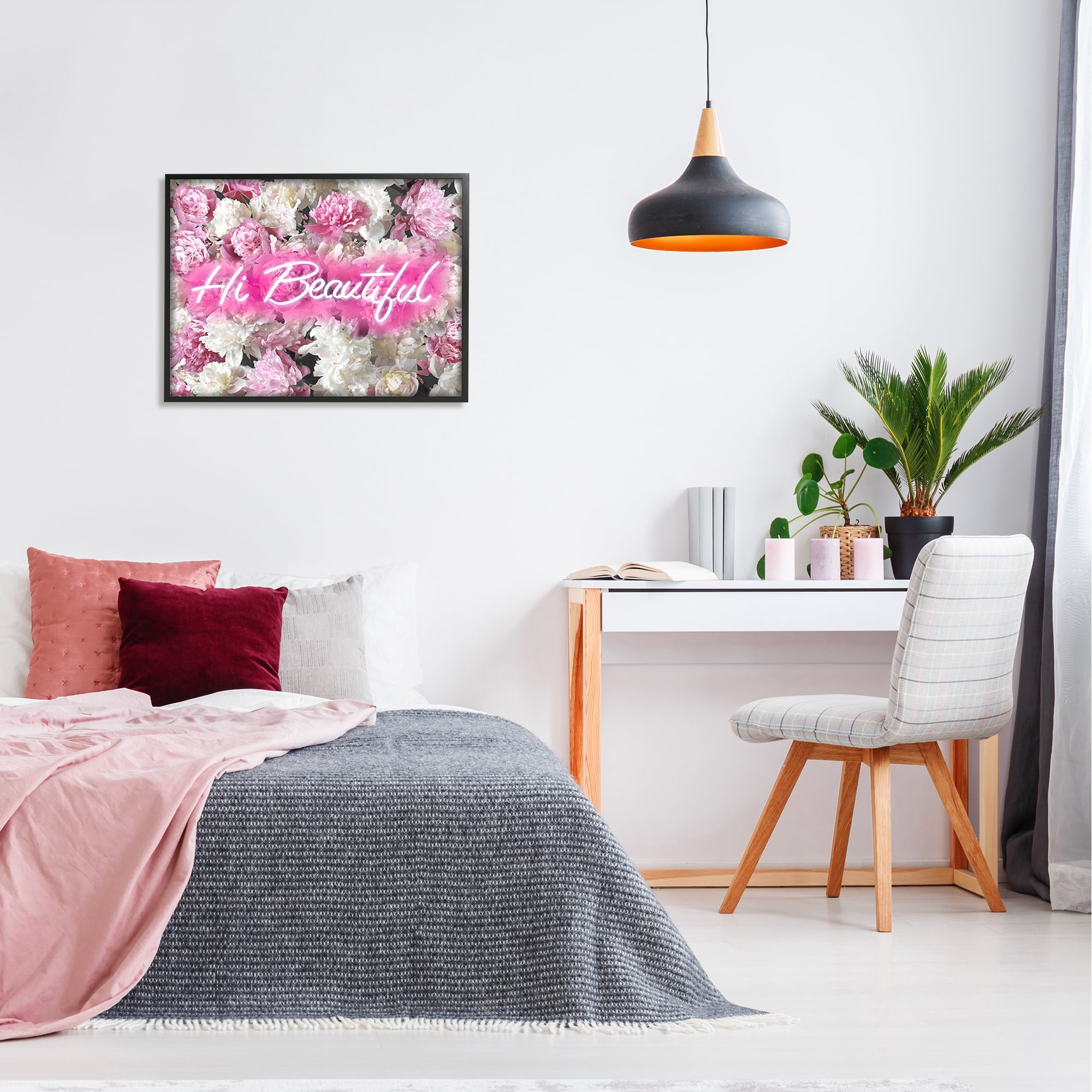 Stupell Industries Hi Beautiful Florals Botanical & Floral Painting Black Framed Art Print Wall Art, 30 x 24