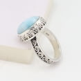 thumbnail image 2 of Earth Gems Jewelry Larimar Ring Sterling Silver Rings Statement Rings Silver Design Ring for Women, 2 of 9