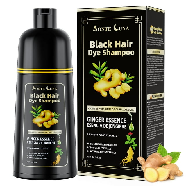 Champú colorante para el cabello IIIMEIDU negro 3 en 1 semipermanente, 500 ml