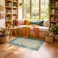 thumbnail image 2 of ODIKA 3'x5' Ultra-Soft Throw Mat, Beige Vintage Damask Lattice Distressed Botanical Bathroom Scroll None Washable, Bare feet friendly, Easy Care Indoor rug for Bedside, Vanity, 2 of 7