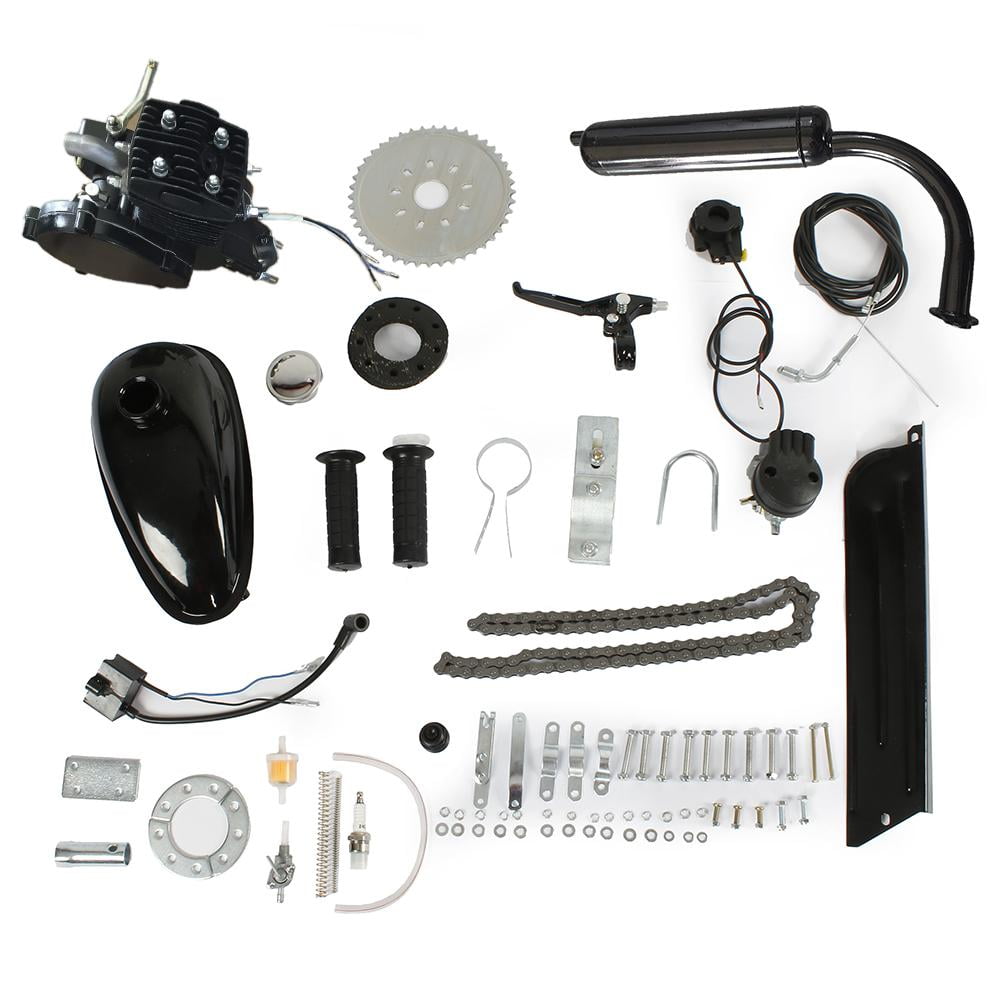 Motorized Bike 2-Stroke Black 80CC Bicycle Engine Kit Super Fuel-efficient for 26 and 28 Bikes Petrol Gas Engine Kit