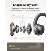 Baseus Open Ear Earbuds, 5g Clip-On Headphones, 40H Playtime,SuperBass 2.0, 4-Mic AI Clear Calls, IP67, Hi-Res LDAC & HiFi4 Acoustic Sound, Bluetooth 6.0, MC1 Pro