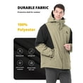 thumbnail image 6 of CAMEL Mens Winter Outerwear Coats Warm Cotton Jacket Fashion Parkas Casual Lightweight Jackets Gray Black, 6 of 9
