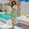 thumbnail image 4 of FKELYI Tropical Pineapple Slice Print Women's Sarong Cover Up Bikini Skirt Beach Wraps Cover-Ups Breathable Pareo Swimwear Coverup Beachwear Dress for Lady Spring Summer, 4 of 6