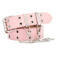 thumbnail image 2 of Cinturón de Cuero Huecos Mujer Colcomx Punk Doble Ojal Rosa con Cadena, 2 of 7