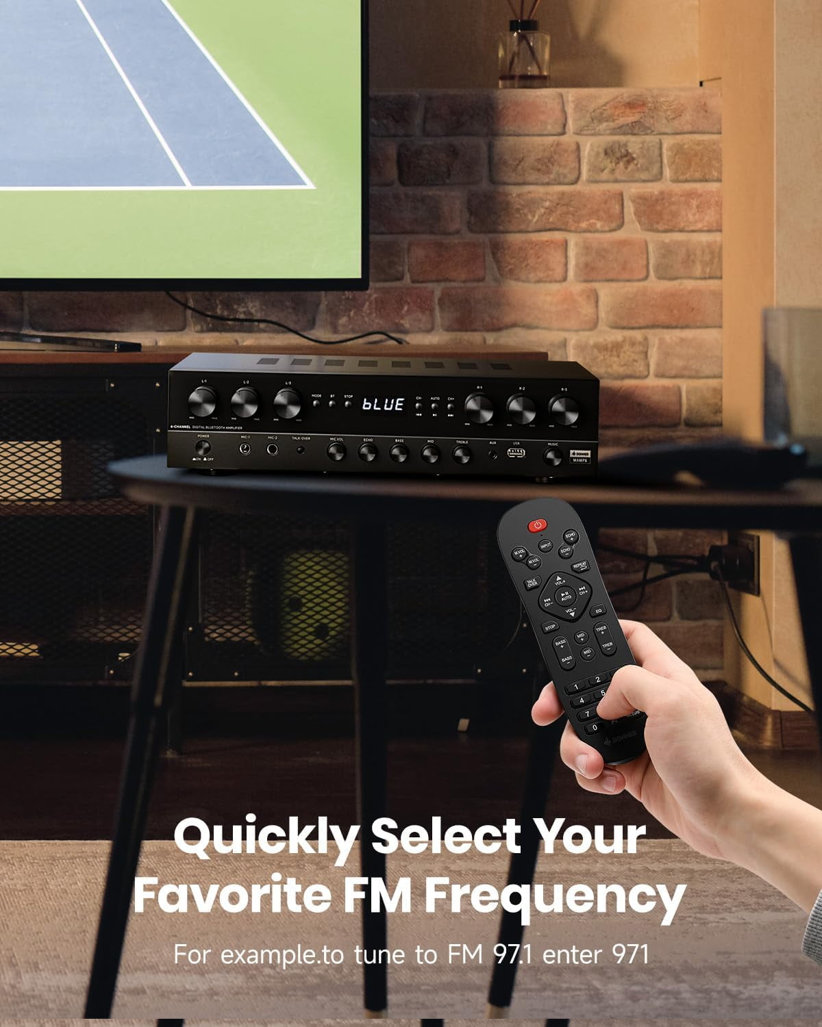 Donner, Stereo Receiver, 1000W Peak Power, 6 Channel Bluetooth 5.3