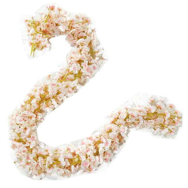 C Artificial Cherry Blossom Rattan Garland 70.9 Inches Hanging Vine For Indoor Home Thanksgiving Fireplace Tree Party Wall Decor C
