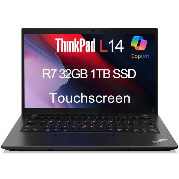 Lenovo ThinkPad L14 14" FHD Touchscreen Business Laptop ( AMD Ryzen 7 5825U, 32GB RAM, 1TB SSD, 8-Core (Beats i7-1165G7)), Backlit, 1080p RGB Webcam, Ethernet, Wi-Fi 6, Win 11 Pro w/ AI Copilot