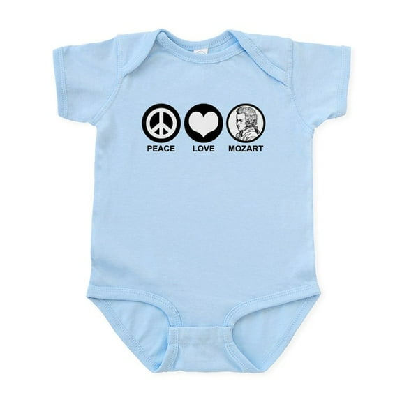 CafePress - Peace Love Mozart Infant Bodysuit - Baby Light Bodysuit, Size Newborn - 24 Months