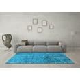 thumbnail image 3 of Ahgly Company Indoor Round Oriental Light Blue Industrial Area Rugs, 8' Round, 3 of 4